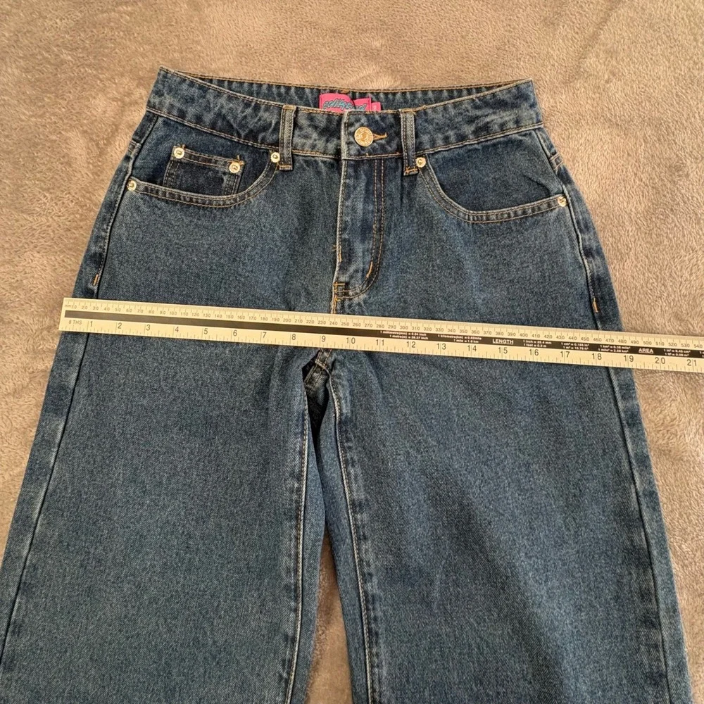 Edikted Wide Leg Jeans Womens XS Blue Washed High Rise 100% Cotton NWT - Picture 12 of 13